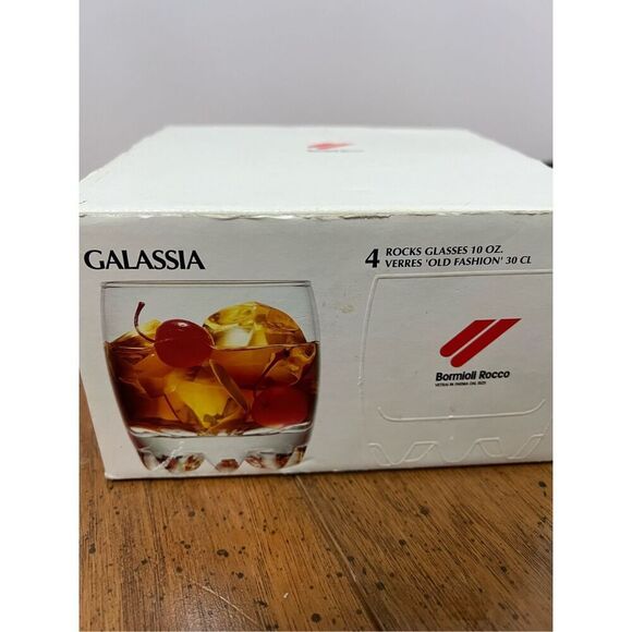 Galassia By Bormioli Rocco Set Of 4 Italian Crystal Italy Low Ball Whiskey Rocks - Picture 1 of 7